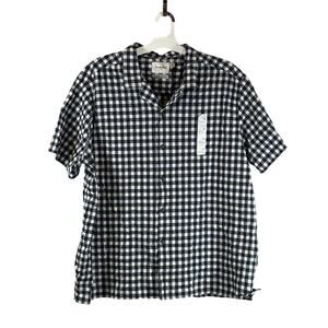 Goodfellow & Co Men's Short Sleeve Button Down Shirt, Navy Check, Sz 2XL, NWT